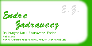 endre zadravecz business card